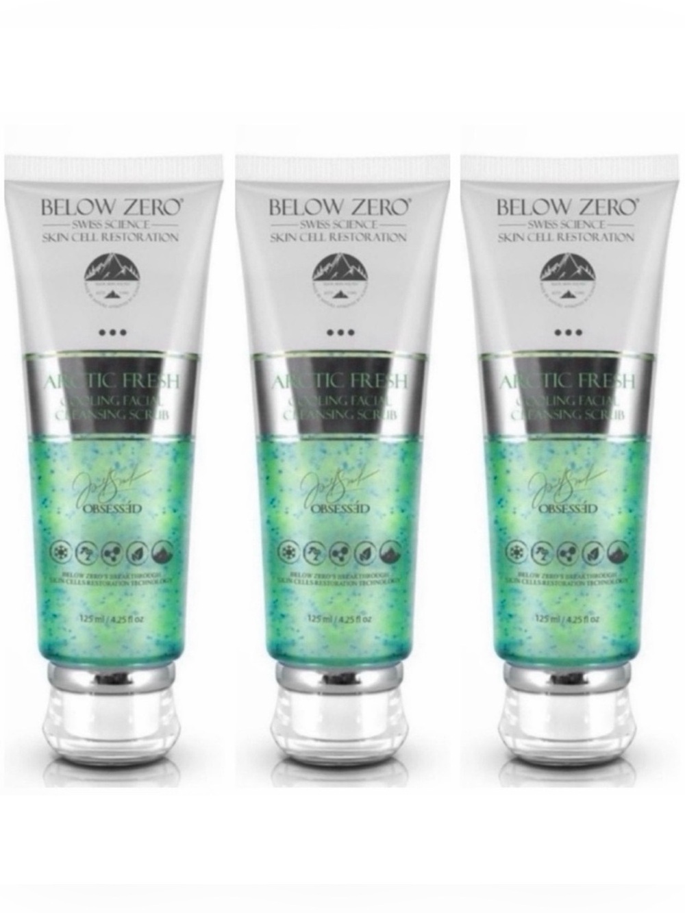 Below Zero BUNDLE OF 3 Cooling Facial Cleansing Scrub ~ Retail $450